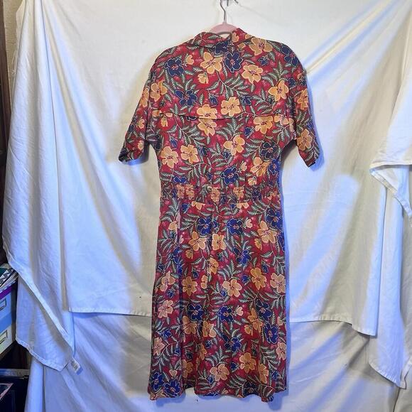 Vintage Liz Claiborne Dress Womens 6 Short Sleeve Rayon Button - Picture 2 of 4